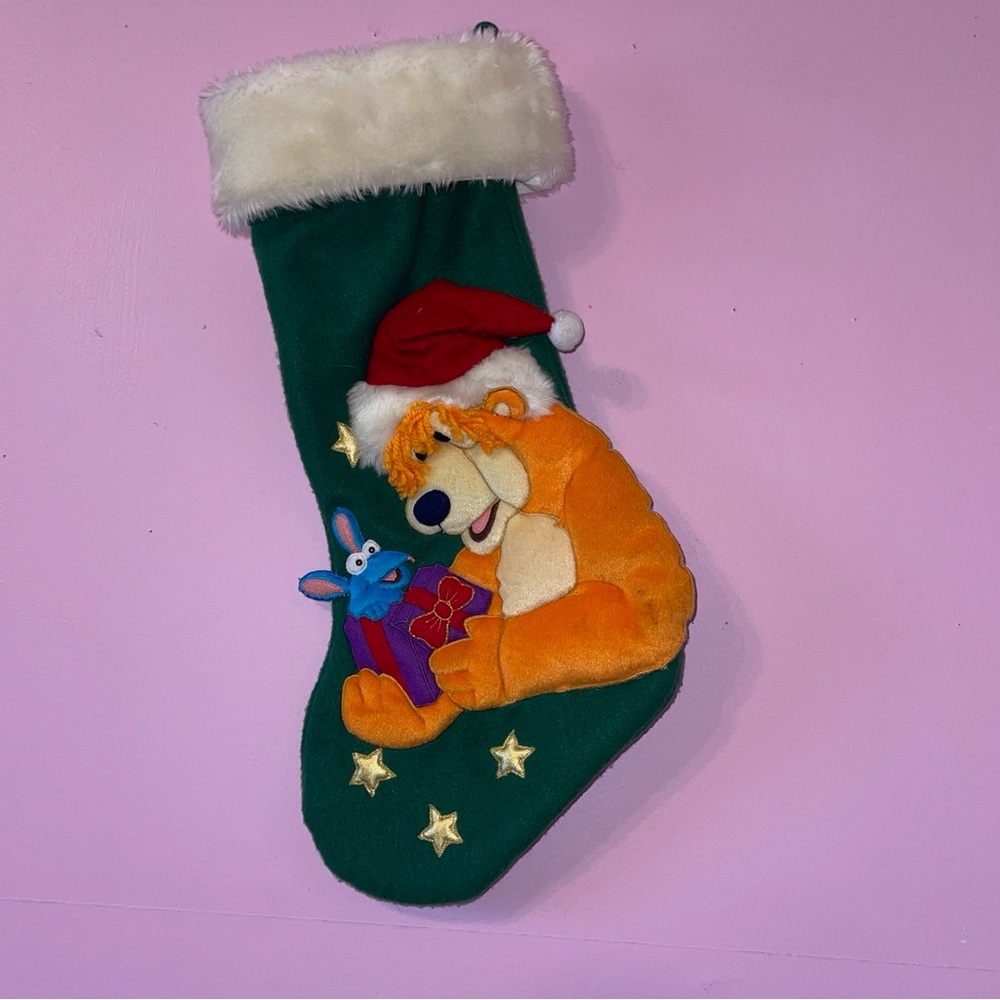 Vintage Disney store Henson Bear in the big blue house Christmas plush stocking